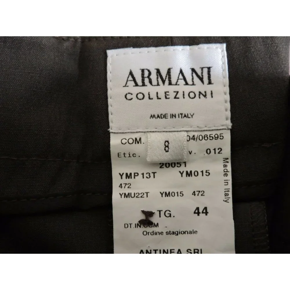 Armani Collezioni Brown Pants Women Slacks Antinea SRL Light Virgin Wool 44 US 8 - Picture 3 of 3